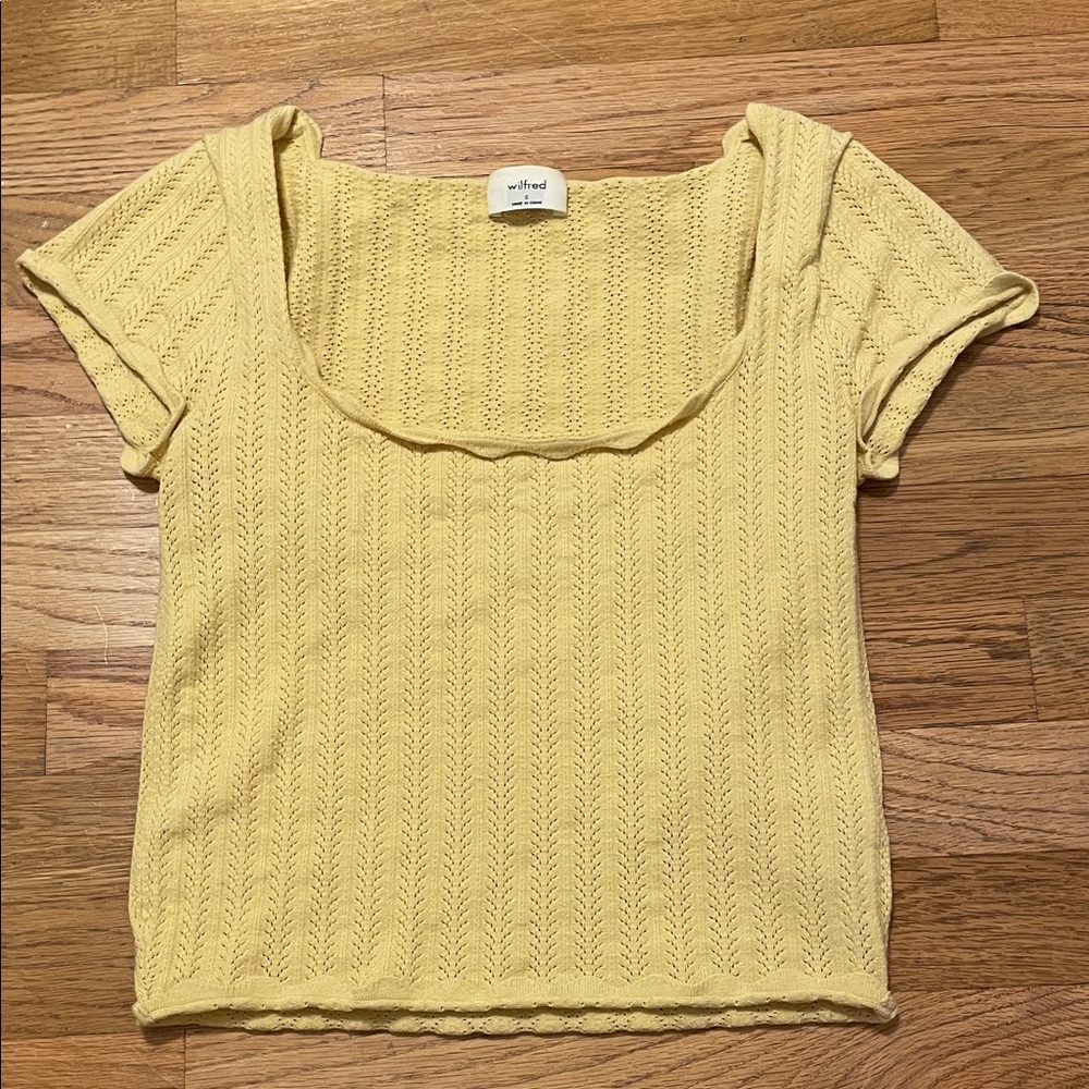 Wilfred Light Yellow Knit Blouse